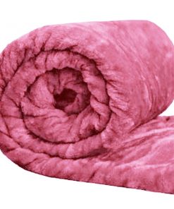 Fuchsia - Fleece Faux Fur Roll Mink Throw Bed Blanket