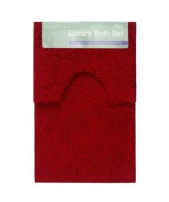 Red bath mat