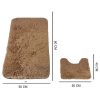 BEIGE Pentagone Bath & Pedestal Mat Set Bathroom Shower Bath Mat With Non Slip Back