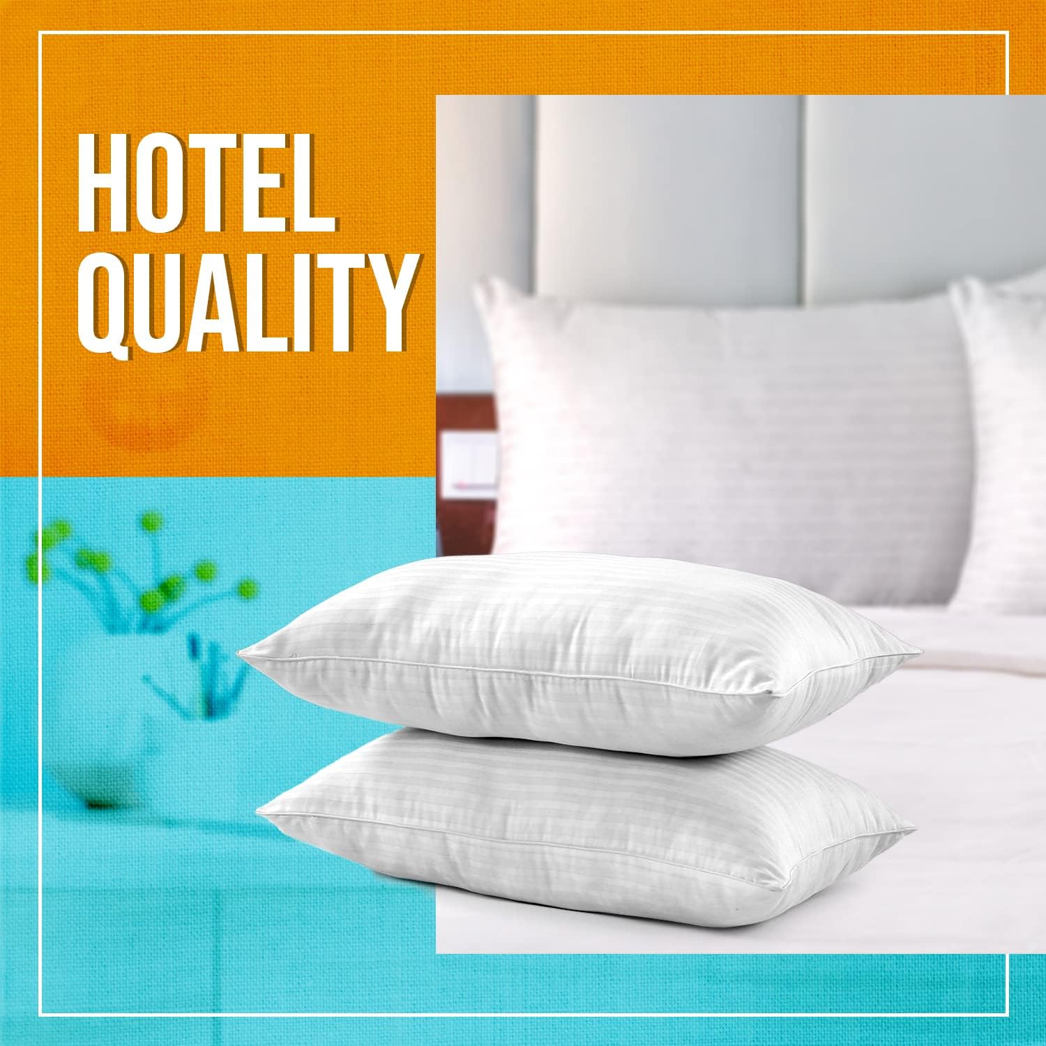 Stripe Hotel Pillows Pack of 4 - Image 4