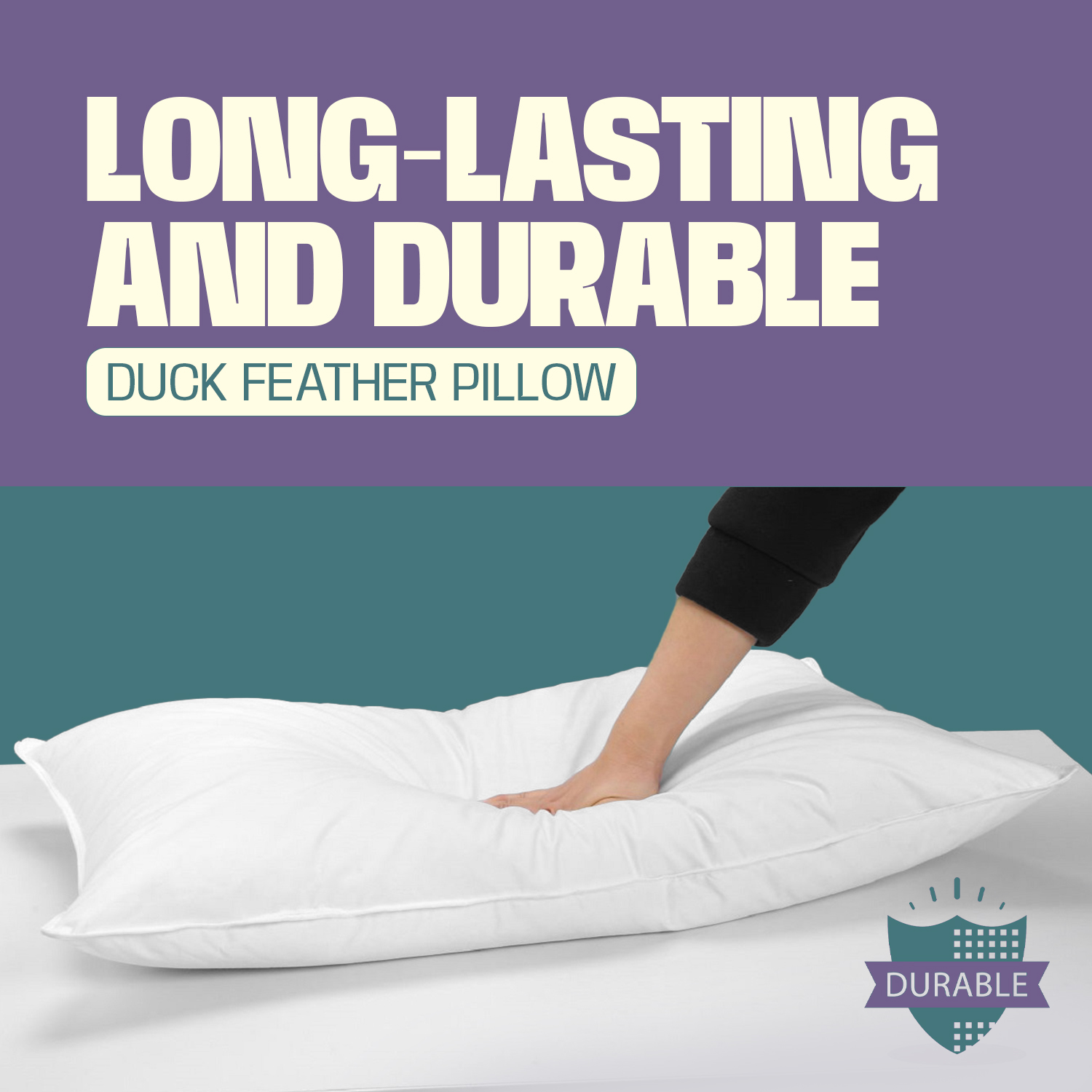 Premium British Duck Feather Pillow – Soft, Supportive, and Sustainable - Image 5